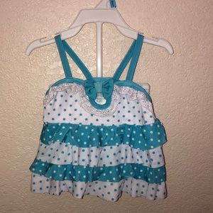 Blue Polka Dot Kids Swimsuit